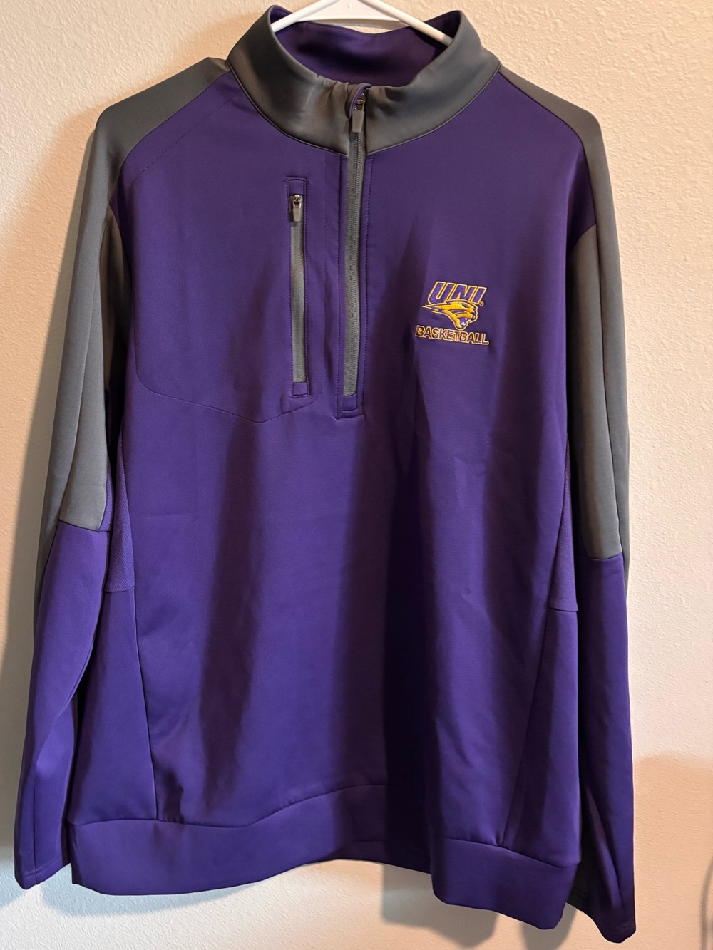 UNI Panthers Purple Basketball 1/4 Zip Pullover Size XL